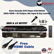 DENN DVD-94HUK KARAOKE DVD PLAYER (WITH MIC INPUT & KEY CONTROL) FREE HDMI Cable
