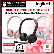 Logitech H390 Wired Headset for PC/Laptop, Stereo Headphones w Noise Cancelling Microphone, USB-A, W