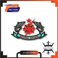 WING SCUBA DIVER BRIMOB TIMBUL - FLAT 3D Embroidery Patch