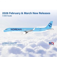 SQ Wings 1/200 South Korea Airlines A321 Alloy Airliner Model HL8509