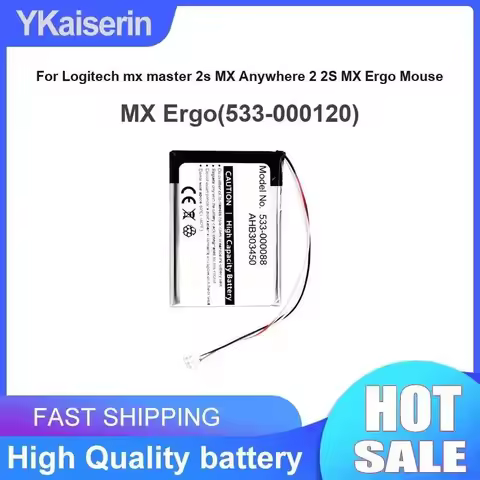 Long Lasting 600mAh For Logitech MX Master 2s MX Anywhere 2 2S MX Ergo Mouse Ergo 533-000120 Mouse B