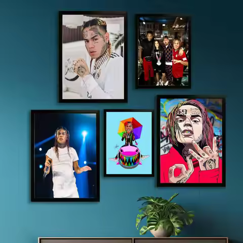 Tekashi 6ix9ine Canvas Art Poster and Wall Art, Picture Print, Modern Family Bedroom Decor, Posters,