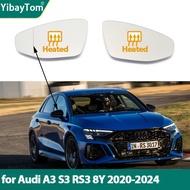 Side Heated Electric Angle Wing Mirror Glass For Audi A3 8Y S3 8Y RS3 8Y RS A S 3 2020-2024 Accessor