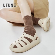 UTUNE Women Thick Bottom Sandals Outwear Eva Comfortable Soft Roman Sandal