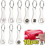 10-2Pcs Shopping Cart Tokens Trolley Token Keychain - Home Kitchen Bar Gadget - for Supermarket Toke