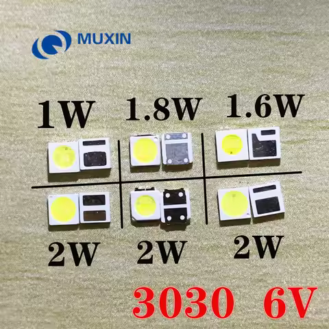 500pcs 3030 Backlight High Power LED DOUBLE CHIPS Single chip 1w 1.5W 2w 3V-3.6V 6v 9v lextar JUFEI 