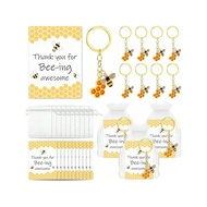 10pcs Bee Employee Appreciation Gift Cute Bee Keychains Thank You Cards Organza Bag Inspirational Gi