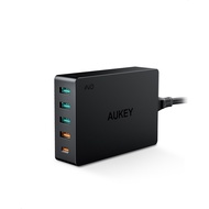 [ทักแชทรับคูปอง] AUKEY​ PA-Y23 ​หัวชาร์จ 5 ช่อง 45W PD หัวชาร์จ ชาร์จด่วน TYPE-C 1 ช่อง QC 3.0 1 ช่อ