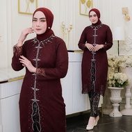 Vanriz Kebaya-Kebaya Tunic Burkat Sabrina Baju Kurung Party Size L to 5L Jumbo Kebaya Songket Klasik