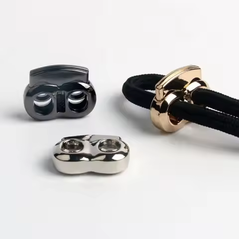 2pcs Large Metal Cord Locks 7mm Hole Diameter Large Spring Cord Stoppers for Down Jacket