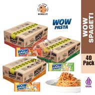 WOW SPAGETI Instant Spaghetti Noodle Pasta 1ctn x 40pkt | Carbonara & Bolognese Flavour Ready to Eat