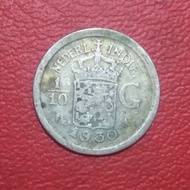 uang kuno koin asing silver 1/10 gulden Belanda 1930 TP 1768