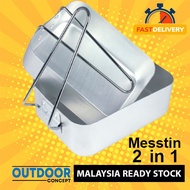 Mess Tin Camping 2in1 Aluminum Cookware Set Camping Cooking Set Camping Cookware Mestin Mess Kit Mes