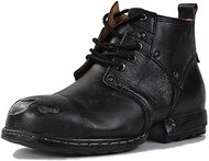 Scratch Black Metal Toe Design for Additional Shock Resistance Motorcycle Boots for Men Ankle Walkin