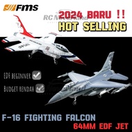 FMS 64mm F-16 Fighting Falcon EDF Jet PNP 4S kapal remote control model aircraft big size fast besar