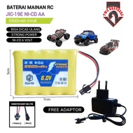 Paket Adaptor Charger + Baterai Mainan Anak / Baterai RC Tipe NI-CD 5X AA 6V 5500mAh SOKET HITAM