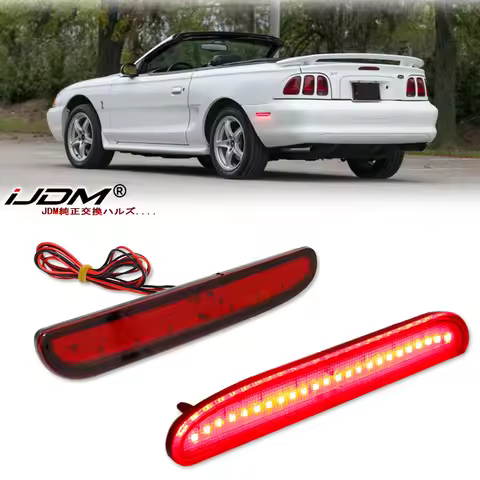 2pcs Red or White LED Side Marker Light Bumper Lamps for Ford Mustang 1994 - 1998 Base Shelby GT500 