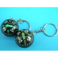 Spherical Key Ring Compass Shape Key Ring Diameter 2.5cm (Small Black)/One Piece Without Pointer Fun