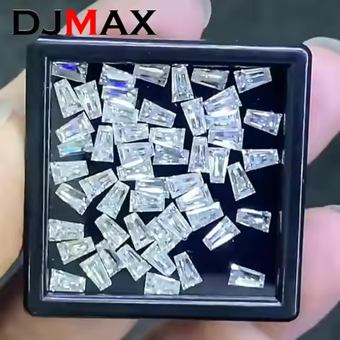DJMAX Rare Taper Cut Moissanite Loose Stone D Color Moissanite Diamond Stones Trapezoid Shape For DI