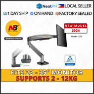 NB North Bayou G70 Single Monitor Arm Mount Stand Gas Strut USB 3.0 12kg up to 35"