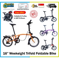 WEEKEIGHT TriFold Foldie Bike M Bar 6speed 16inch Folding Foldable Bicycle Like Brompton 3sixty Pike