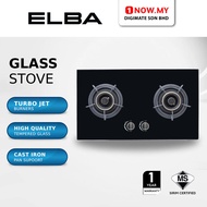 ELBA 2 Burner Gas Hob EGH-J8552G(BK) | High Quality Tempered Glass Gas Kaca Terbaja 燃气灶