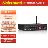 Nobsound M5.1 HiFi 5.1 Channel Amplifier w/Bluetooth COAX/OPT/USB Home Subwoofer Power Amp
