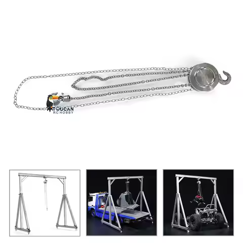 Metal Chain LiftBlock Tackle Hoist Portable Gantry Crane Unpainted Unassembled for 1/10 Trailer Truc