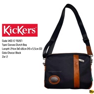 KICKERS Brand Men’s Leather + Canvas Clutch Bag ( 1KIC-C-79267 )