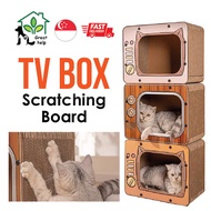 Cat Scratcher Box | Cute Vintage Retro TV Pink TV Scretching Box | Cat TV Box for Fat Cat