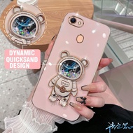 3D case stand For Oppo F7 F5 Case Casing Luxury quicksand astronaut stand phone case cover