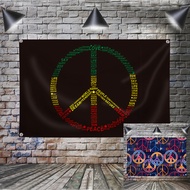 One Love Peace Hanging Flag Banner Music Rock Reggae Jamaica Home Decoration Wall Art 4 Gromments in