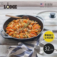 【美國LODGE】主廚系列 美國製雙耳鑄鐵深煎炒鍋(附蓋)-32cm