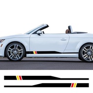 2Pcs Long Side Stripes DIY Car Stickers Car Body Stickers Decal For Audi TT 8N MK1 MK2 8J Coupe MK3 