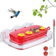 Window Hummingbird Feeder, Plastic Humming Bird Feeder with 3 Strong Suction Cups, Easy to Clean and