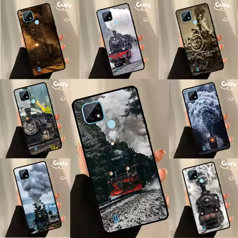 Train Steam Engine For Realme C75 C55 C51 C21Y C25S C67 C61 C53 13 12 10 11 14 Pro Plus GT 6T 6 5 GT