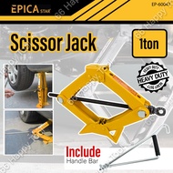 Epica Star 1Ton Scissor Jack Car Truck EP-60047 Heavy Duty Stabilizer General Manual Lift Jack Garage Tool Jek Kereta