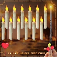 12Piece  with Magic Wand LED Flameless Candle Taper Candles for Christmas Party