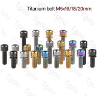 Tgou Titanium Bolt M5x16/18/20mm Allen Key Mountain Bike Road Bike Fixed Handlebar Stem Screws