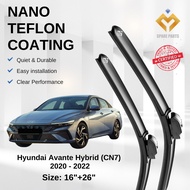 Hyundai Avante Hybrid (CN7) 2020 - 2022 Premium Japan Tech Car Wiper Accessories 16”+26” Universal H