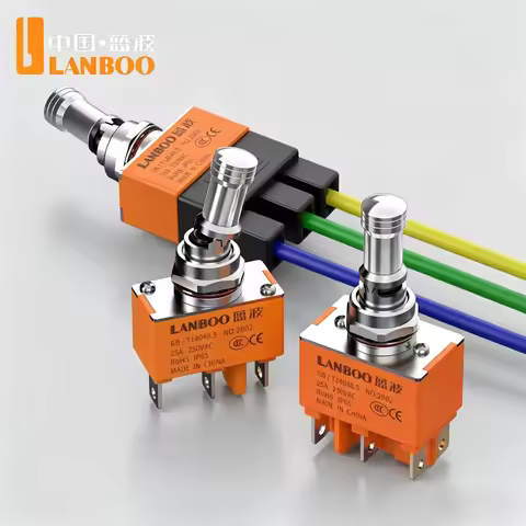 LANBOO 12mm Pull Unlock Self-locking Toggle Switch 3pin 4pin 6pin ON-OFF/ON-OFF-ON 2 Position 3 Posi
