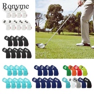 Ronyme 9Pcs Golf Iron Headcover, Golf Club Head Cover PU with Big Number 4-9,PW,SW,AW