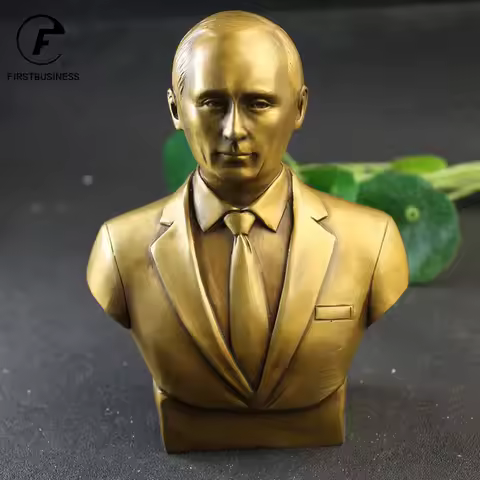 Brass Great Russian leader Vladimir Vladimirovich Putin Bust Bronze Statue Figurine Retro Copper Des