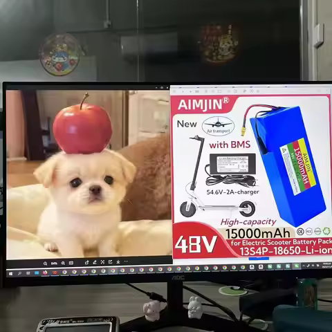 Lithium-ion 13S4P Newly upgraded 48V 15000mAh Battery Pack, 54.6V Charger, with BMS, Suitable for El