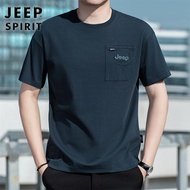 JEEP Jeep 2025เสื้อยืดผู้ชายแขนครึ่งหลวมขนาดใหญ่ผ้าฝ้ายลำลองเรียบ Solona ใหม่ฤดูร้อน