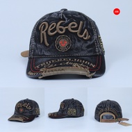 Mũ Nón Ông Địa Reels 56 - Nón Địa Đàn - Nón Jean Rách Bụi - Mũ Nón Bóng Chày Chất Liệu Jean Dày Dặn 