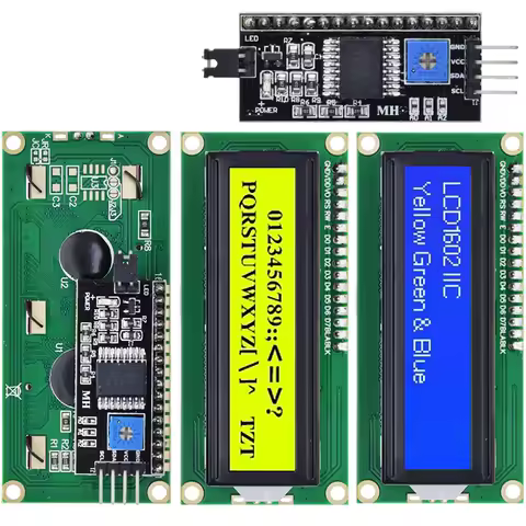 LCD1602 1602 LCD Module Blue / Yellow Green Screen 16x2 Character LCD Display PCF8574T PCF8574 IIC I
