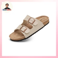 Cork Sandals Selipar kamafy Unisex Arch Support Leather Indoor Outdoor Office - Beige | Directly Shi