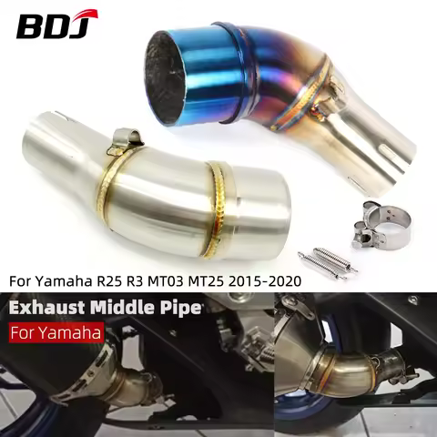 BDJ R3 Exhaust Pipe Motorcycle Exhaust Muffler Escape Link Pipe Middle Pipe For Yamaha R25 R3 MT03 M
