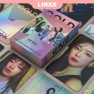 LINXX 55 Pcs ITZY GOLD Holographic Laser Card Kpop Photocards  Postcards  Series